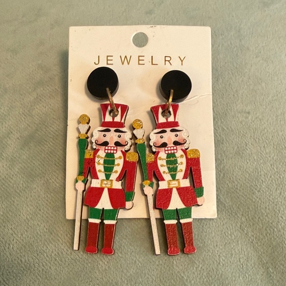 Jewelry - Nutcracker Dangle Earrings — Red, Green, White